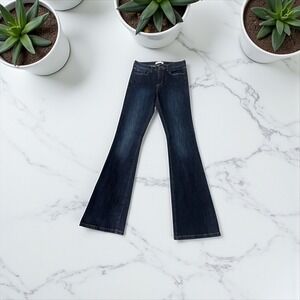 Banana Republic Premium Denim Flare Leg Jeans Womens Dark Wash Size 29 Long